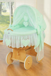 My Sweet Baby - Amelie korikehto hupulla, luonnollinen + mintunvihreä vuodevaatesetti