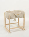 My Sweet Baby - Boho puuvillainen nuken kantokori kehdolla - vaalea beige