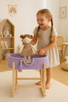 My Sweet Baby - Boho puuvillainen nuken kantokori kehdolla - violetti