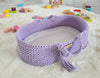 My Sweet Baby - Boho puuvillainen nuken kantokori kehdolla - violetti