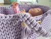 My Sweet Baby - Boho puuvillainen nuken kantokori kehdolla - violetti