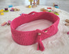 My Sweet Baby - Boho puuvillainen nuken kantokori kehdolla - fuksia
