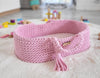 My Sweet Baby - Boho puuvillainen nuken kantokori kehdolla - vaaleanpunainen
