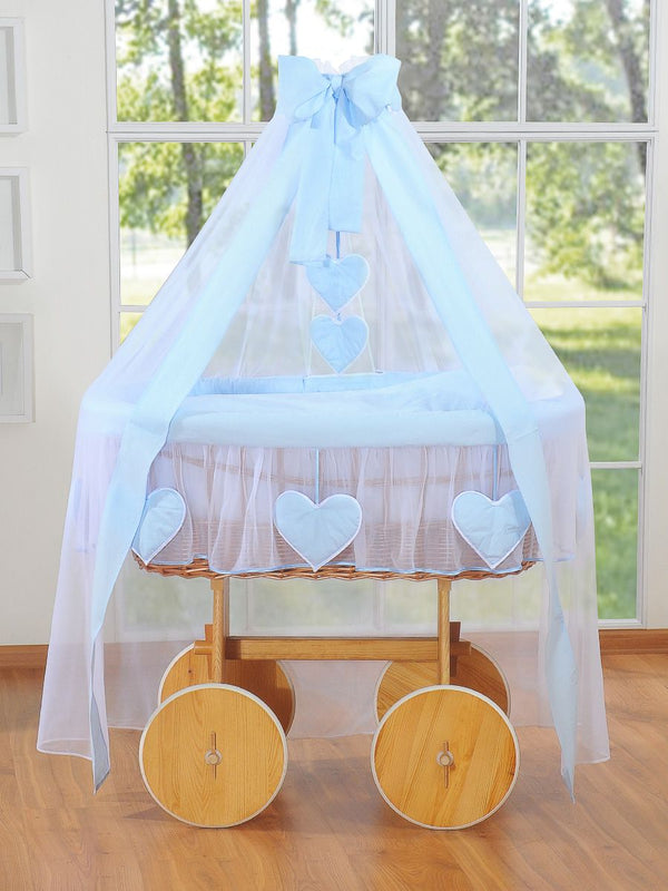My Sweet Baby - Deluxe Amelie korikehto verhoilla luonnonväri + siniset vuodevaatteet