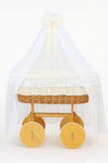 My Sweet Baby - Bellamy Deluxe Moses-kori rottinkia verhoilla - luonnollinen + kermanvärinen vuodevaatesetti