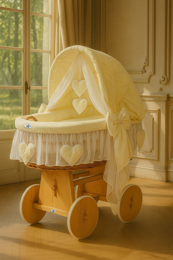 My Sweet Baby - Amelie korikätky keinukuvulla - luonnollinen + kermanvärinen vuodevaatesetti