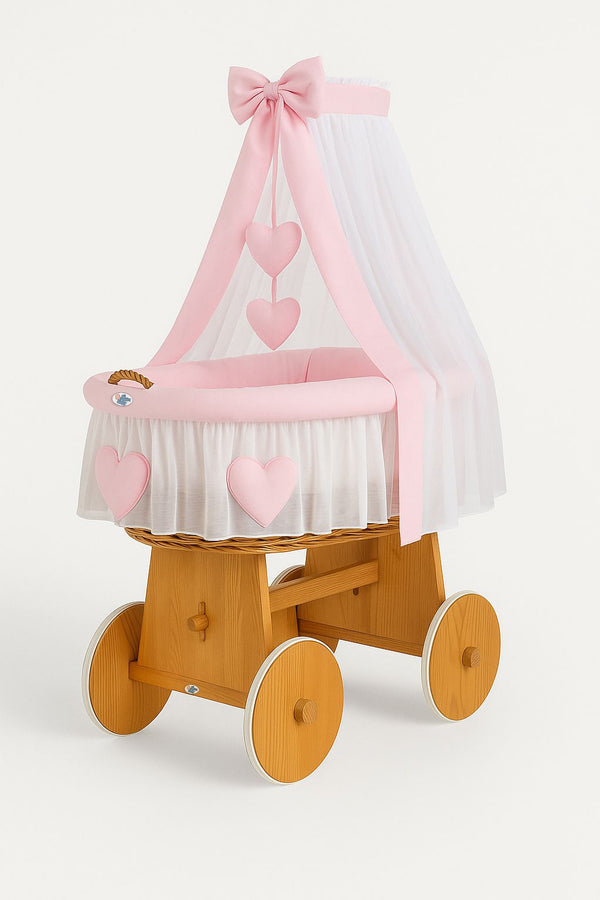 My Sweet Baby - Amelie korikehto verhokatoksella luonnonväri + vaaleanpunaiset vuodevaatteet