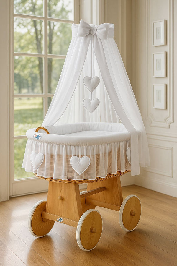 My Sweet Baby - Amelie korikehto verhoilla - luonnollinen + valkoinen vuodevaatteet