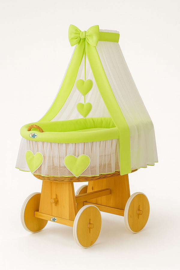 My Sweet Baby - Amelie Moses-kori pajusta verholla - luonnollinen + vihreä vuodevaatteet