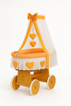 Baby Products - Amelie Moses-kori korikehto verhoilla - luonnollinen + persikkavuodevaatteet