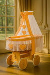 Baby Products - Amelie Moses-kori korikehto verhoilla - luonnollinen + persikkavuodevaatteet