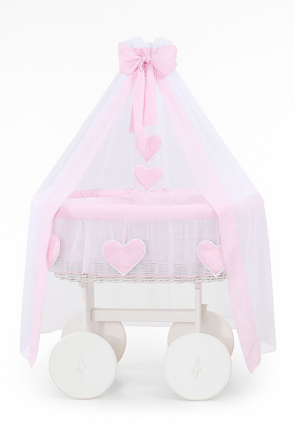 My Sweet Baby - Amelie Deluxe pajukori verhoilla - valkoinen + vaaleanpunainen vuodevaatteet