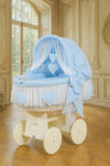 Baby Products - Amelie korikehto kuomulla valkoinen + sininen vuodevaatteet