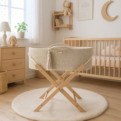 Moseskori Jalustalla - Puuvilla - Light Beige