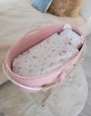 My Sweet Baby - Boho käsintehty puuvillainen Moses-kori patjalla - pastellinvaaleanpunainen