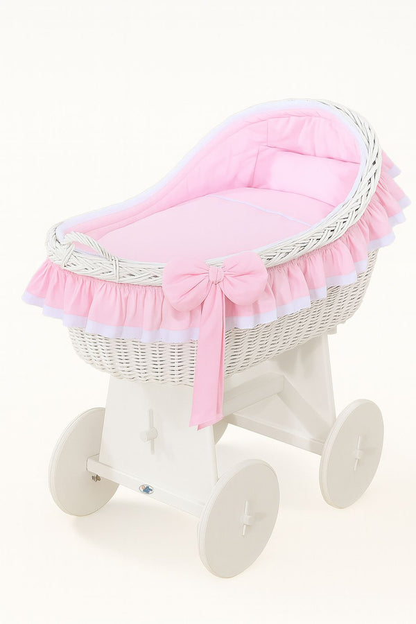 My Sweet Baby - Carina korikehto hupulla valkoinen + vaaleanpunaiset vuodevaatteet