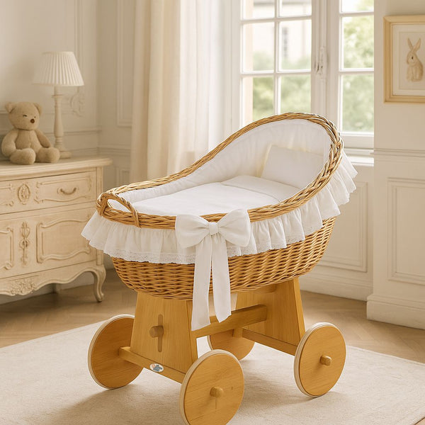 My Sweet Baby - Carina korikehto hupulla - luonnonvärinen + valkoiset vuodevaatteet
