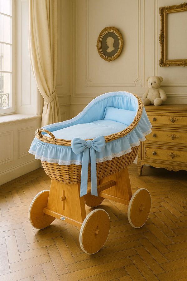 My Sweet Baby - Carina Moses-kori pajusta kuomulla - luonnollinen + siniset vuodevaatteet