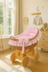 My Sweet Baby - Carina korikehto kuomulla, luonnollinen + pinkki vuodevaatesetti