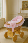 My Sweet Baby - Carina korikehto kuomulla, luonnollinen + pinkki vuodevaatesetti