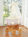 My Sweet Baby - Amelie rottinkinen Moses-kori verhoilla - luonnollinen + kermanväriset vuodevaatteet