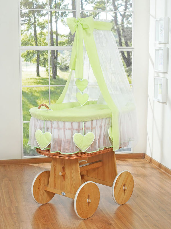My Sweet Baby - Amelie Moses-kori pajusta verholla - luonnollinen + vihreä vuodevaatteet