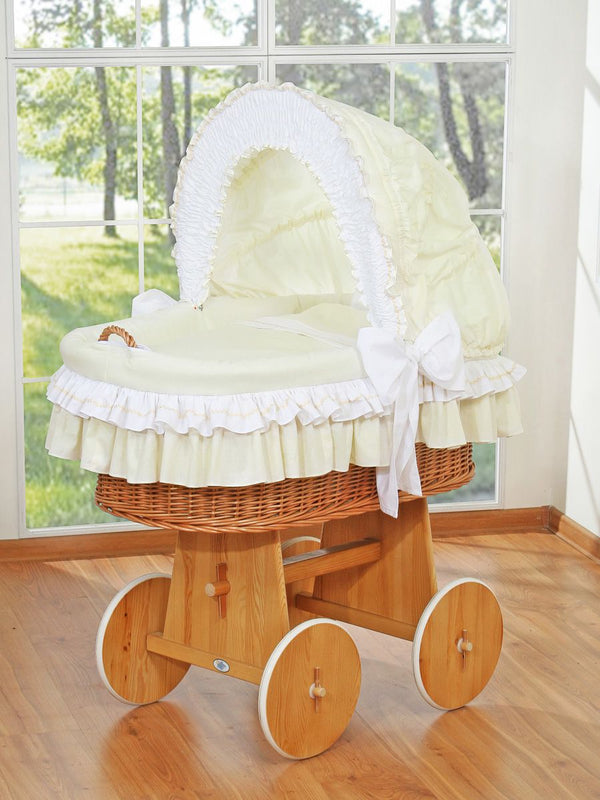 My Sweet Baby - Bellamy Moses-kori pajusta kuomulla - luonnollinen + kermanvärinen vuodevaatesetti