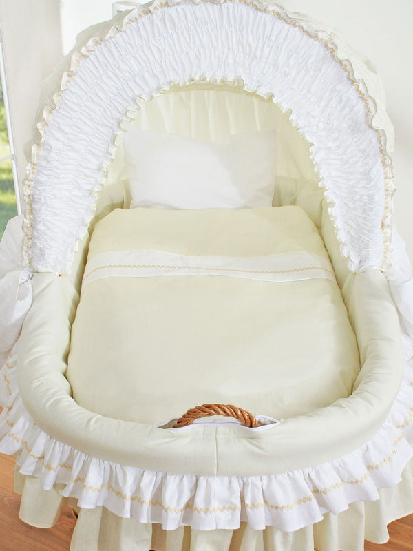 My Sweet Baby - Bellamy Moses-kori pajusta kuomulla - luonnollinen + kermanvärinen vuodevaatesetti