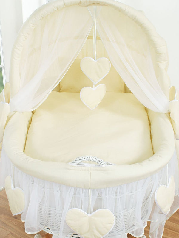 My Sweet Baby - Amelie vauvan kehto korihupulla valkoinen + kermanväriset vuodevaatteet