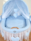 My Sweet Baby - Amelie Moses-kori korihupulla - luonnollinen + sininen vuodevaatesetti