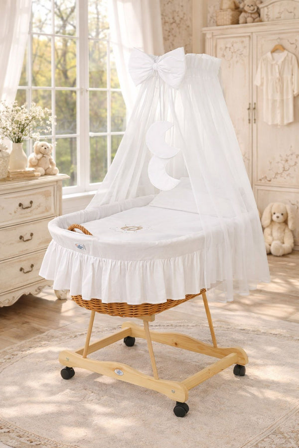 My Sweet Baby - Punoskehto verholla Good night - luonnollinen + valkoinen vuodevaatteet