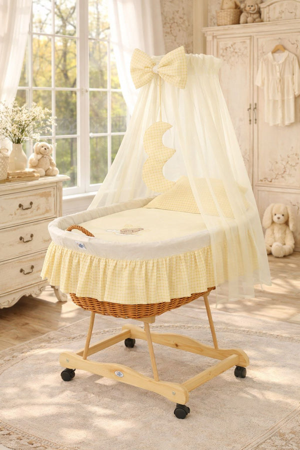 My Sweet Baby - Punoskehto verhokatoksella Good Night - luonnollinen + kermanvärinen vuodevaatteet