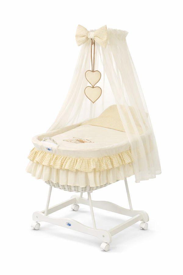 My Sweet Baby - Punoskehto verhoiltu Bear with bow -valkoinen + kermanvärinen vuodevaatesetti
