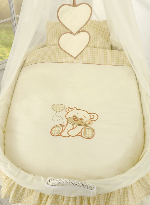 My Sweet Baby - Punoskehto verhoiltu Bear with bow -valkoinen + kermanvärinen vuodevaatesetti