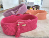 My Sweet Baby - Boho puuvillainen nuken kantokori kehdolla - fuksia
