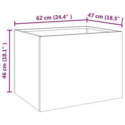 Kukkalaatikko 62x47x46 cm Corten teräs - Vuodevaatteet