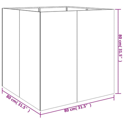 Kukkalaatikko 80x80x80 cm Corten teräs - Vuodevaatteet