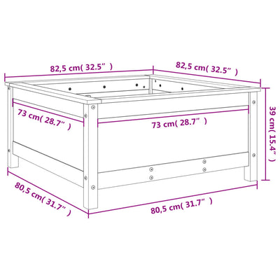 Kukkalaatikko 82,5x82,5x39 cm täysi douglaskuusi - Vuodevaatteet