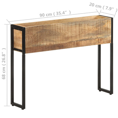 Kukkalaatikko 90x20x68 cm karkea mangopuu - Vuodevaatteet
