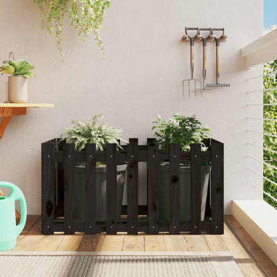 Kukkalaatikko aitamuotoilu musta 100x50x50 cm täysi mänty - Vuodevaatteet