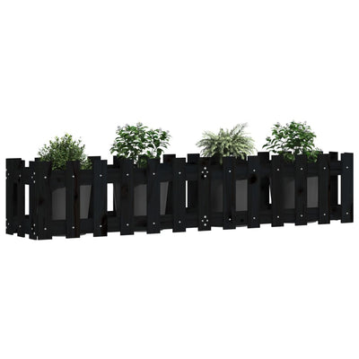 Kukkalaatikko aitamuotoilu musta 150x30x30 cm täysi mänty - Vuodevaatteet
