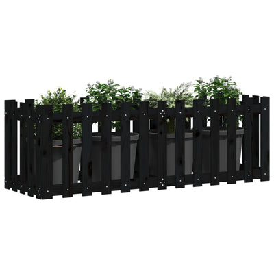 Kukkalaatikko aitamuotoilu musta 150x50x50 cm täysi mänty - Vuodevaatteet