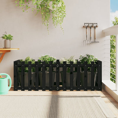 Kukkalaatikko aitamuotoilu musta 150x50x50 cm täysi mänty - Vuodevaatteet