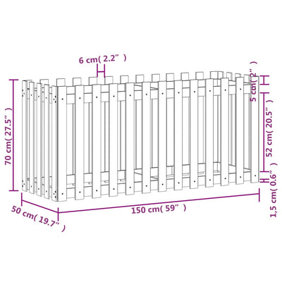 Kukkalaatikko aitamuotoilu musta 150x50x70 cm täysi mänty - Vuodevaatteet