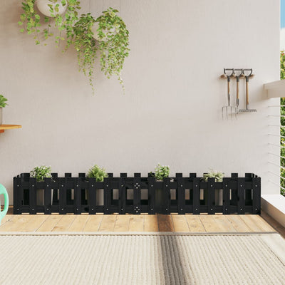 Kukkalaatikko aitamuotoilu musta 200x30x30 cm täysi mänty - Vuodevaatteet