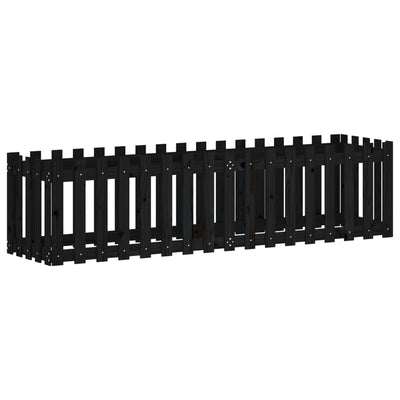 Kukkalaatikko aitamuotoilu musta 200x50x50 cm täysi mänty - Vuodevaatteet