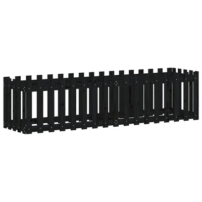 Kukkalaatikko aitamuotoilu musta 200x50x50 cm täysi mänty - Vuodevaatteet