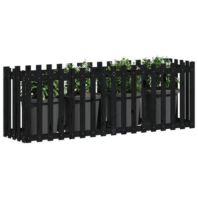 Kukkalaatikko aitamuotoilu musta 200x50x70 cm täysi mänty - Vuodevaatteet