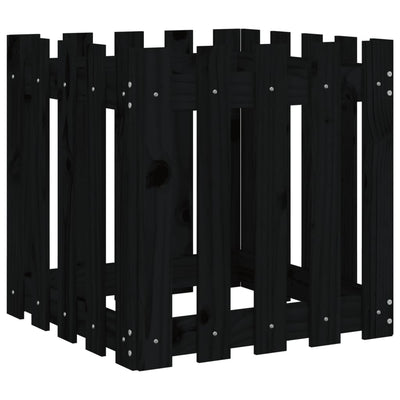Kukkalaatikko aitamuotoilu musta 50x50x50 cm täysi mänty - Vuodevaatteet