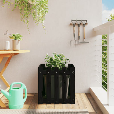 Kukkalaatikko aitamuotoilu musta 50x50x50 cm täysi mänty - Vuodevaatteet